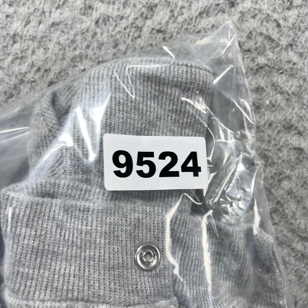 Ralph Lauren Coverall Infant Boys 6M Gray Knit Collared Logo Snap One-Piece